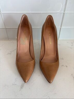 Enzo Angiolini Tan Pointed-Toe Leather Pumps